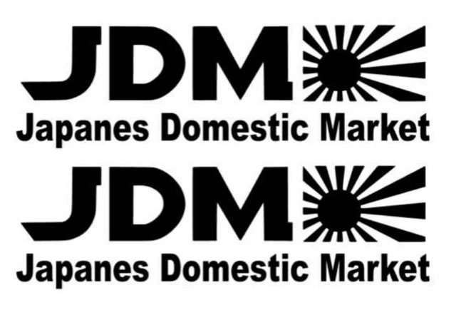 Autodomy 2 Stickers Racing JDM Tuning Voiture – Autocollants Sport Noirs 20x4,5 Cm