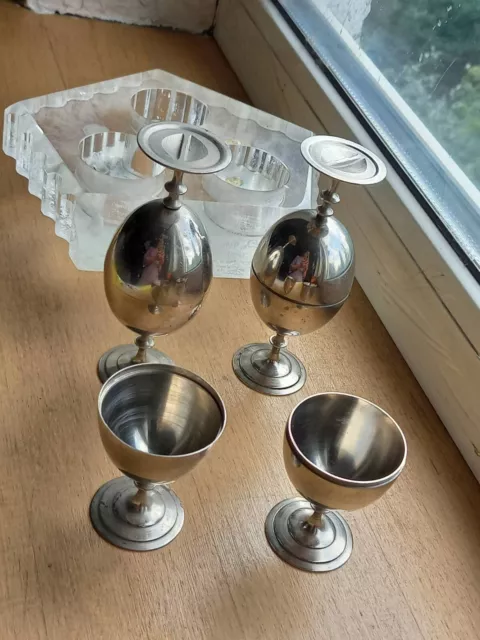 Set for alcoholic drinks. stainless steel plexiglass. handmade USSR