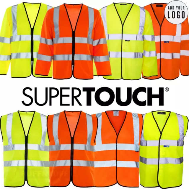 Hi Vis Vest Yellow Orange High Viz Visibility Long Sleeve Waistcoat Safety Work