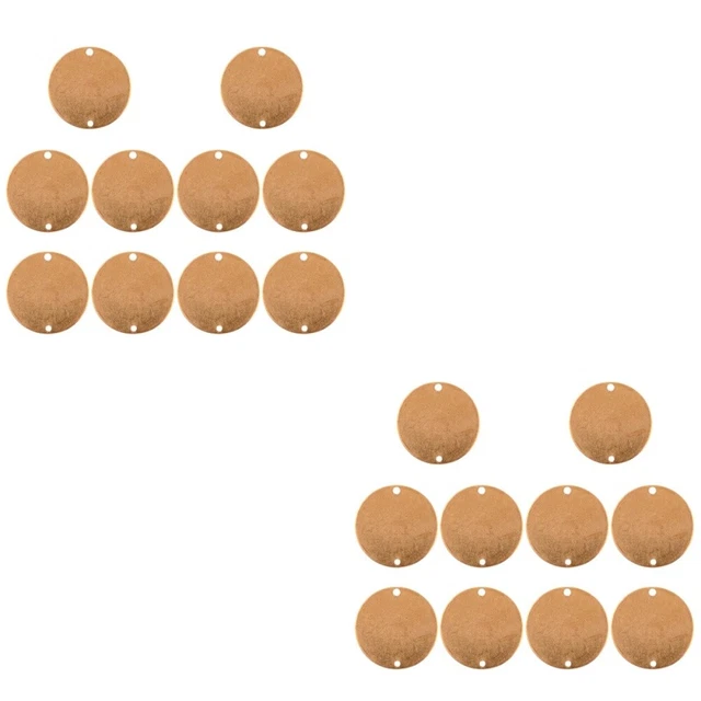 20 Pcs Étiquettes D'emboutissage En Métal Laiton Boucle D'oreille Dorée Décor