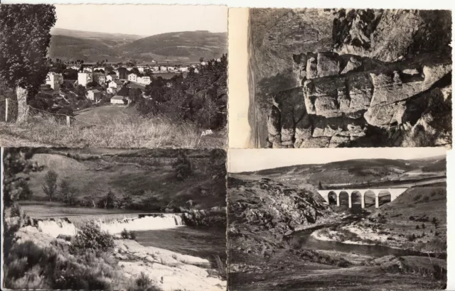 Lot de 4 cartes postales anciennes old postcards LANGOGNE LOZÈRE
