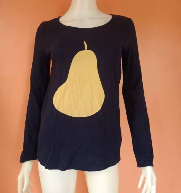 Apc Rue Madame Paris Long Sleeve Linen Blend Printed Top Black/Yellow Size Xs