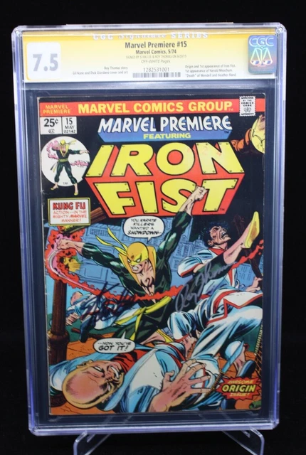 Marvel Premiere #15- Signed Stan Lee&Roy Thomas/1st App Iron Fist (CGC 7.5) 1974