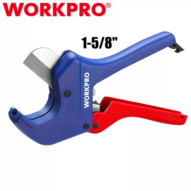 WORKPRO Ratchet PVC Pipe Cutter Cut 1-5/8" PEX PVC PPR Plastic Hoses Pipe Cutter