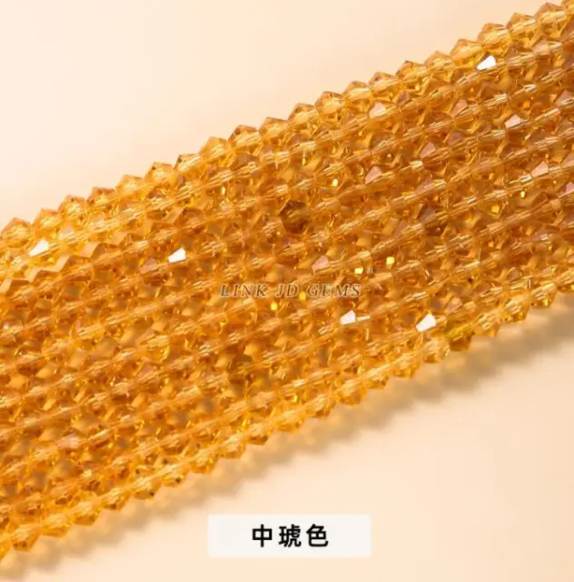 Wholesale 10pcs/package 4mm Crystal pointed beads diamond shaped glass beads