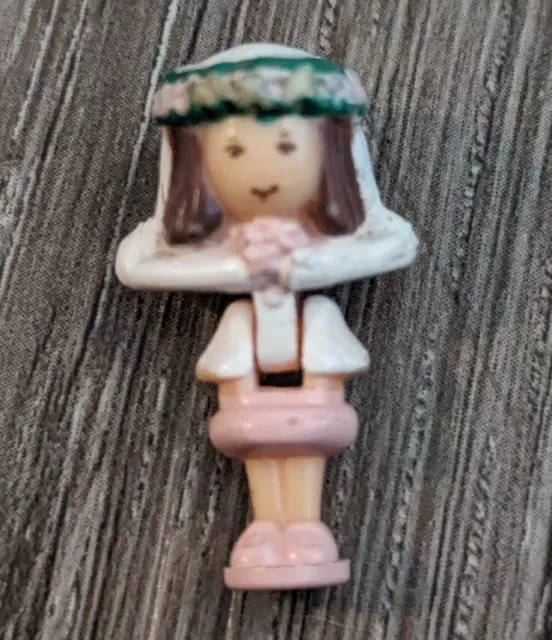 Vintage 1993 Polly Pocket Wedding Chapel Bride Nancy Toy Figure No Skirt