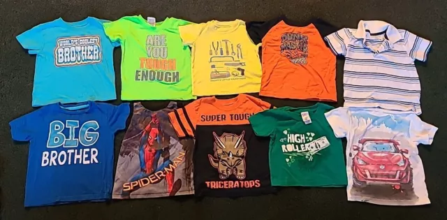 Lot of 10 Boys Size 2T 24M Shirts Clothes