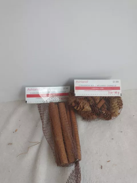 Ashland Scented Cinnamon Pine Cones Mix and Cinnamon Sticks  Christmas Lot of 2