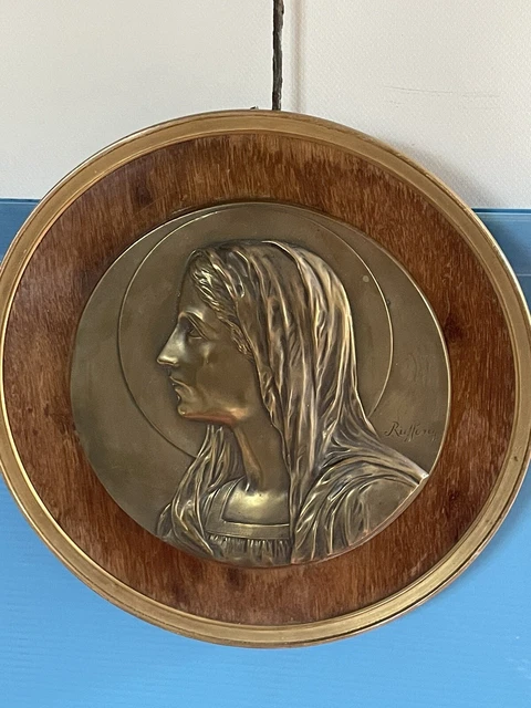 Médaille Vierge Marie En Argent Massif – 26mm, Poinçons, Superbe état, Ancienne