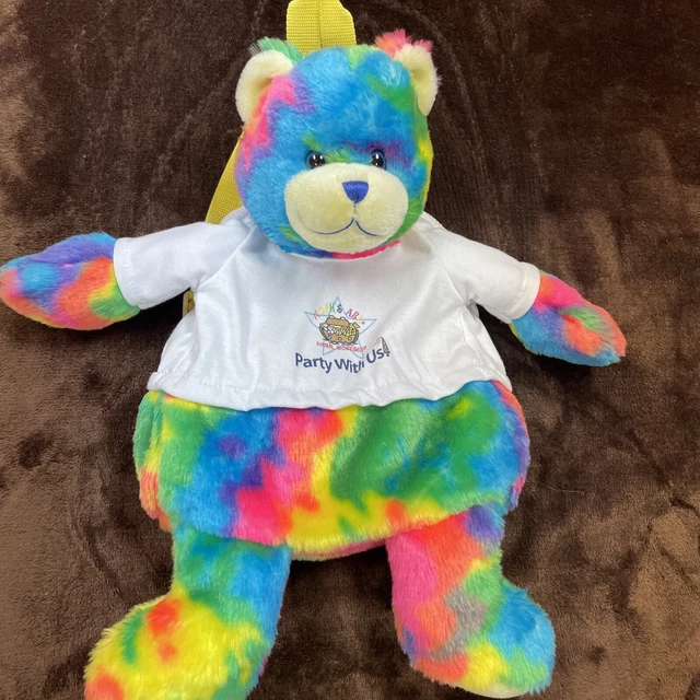 NOAH'S ARK ANIMAL Workshop Tie Dye Teddy Bear Backpack Zip Close