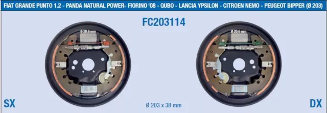 Kit freni tamburo completi ganasce posteriori Citroen Fiat Lancia ATE FC203114 2