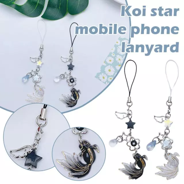 Phone Strap Phone Charm Lucky Carp Keychain Koi Carp Keychain for Women Gir M7B4