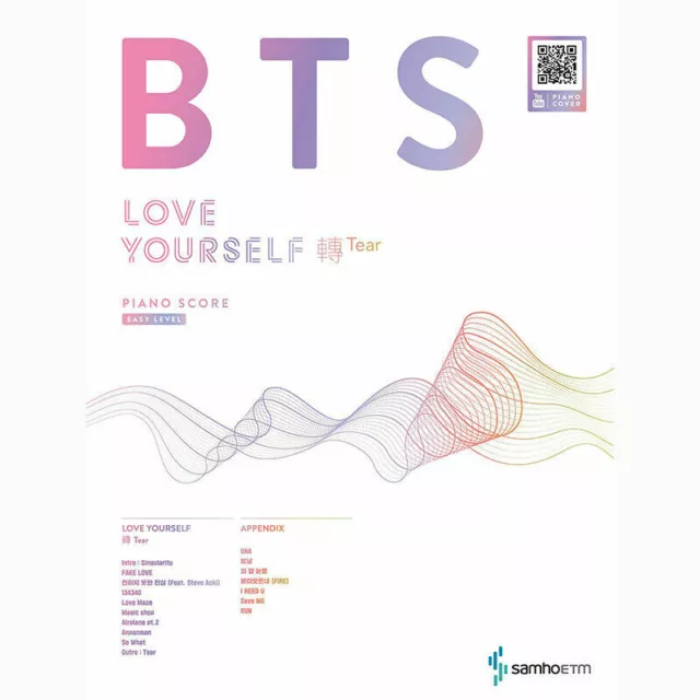 BTS Bangtan Boys LOVE YOURSELF 轉 Tear PIANO SCORE EASY LEVEL 17 songs