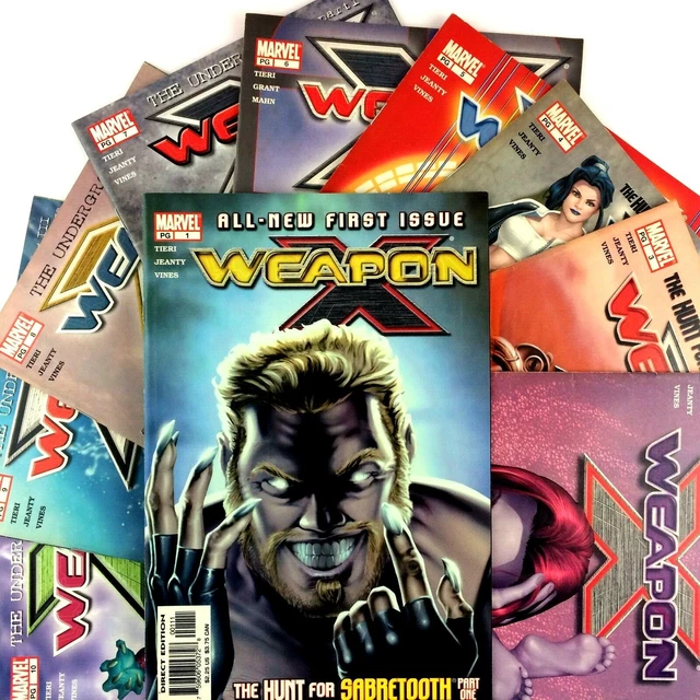 Weapon X 10 Comic Book Lot Run Marvel Issues 1 2 3 4 5 6 7 8 9 10