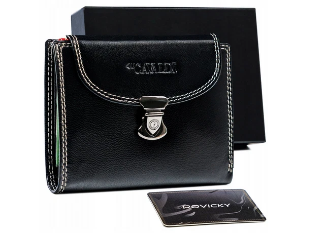 Portefeuille à fermoir en cuir de taille moyenne pour femme - 4U Cavaldi