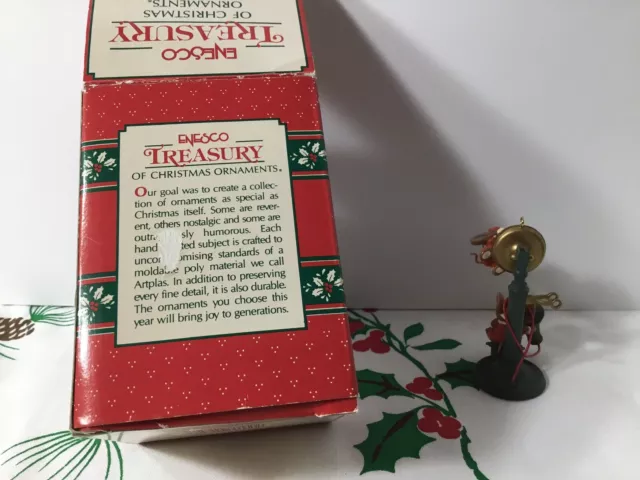 Enesco Ornament  1990 1991 Calling Home At Christmas Mouse Mice Telephone 2