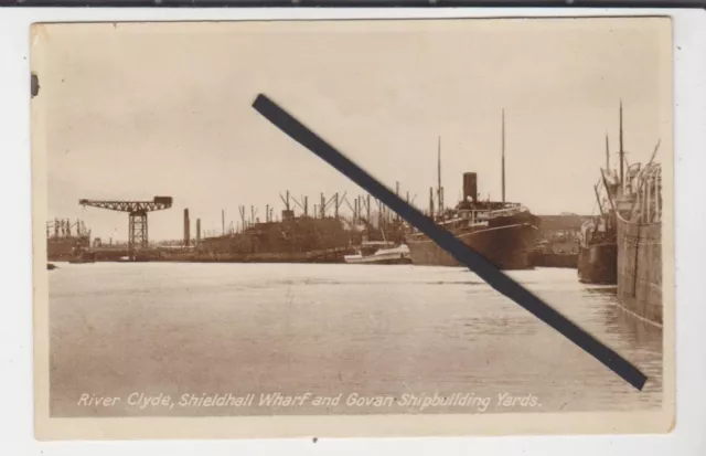 Postcard - River Clyde, Shieldhall Wharf And Govan Shipbuilding Yards - Glasgow