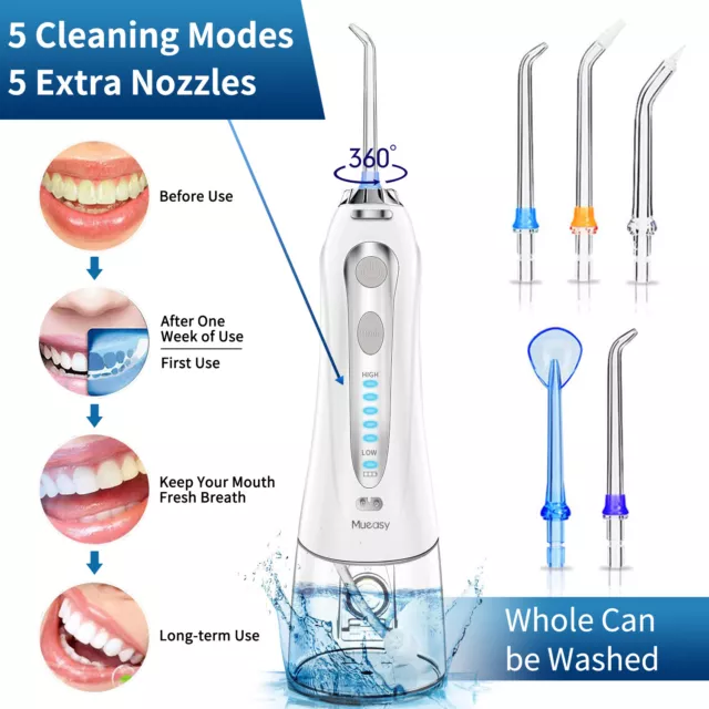 Waterpik Cordless Dental Water Flosser Oral Irrigator Teeth Cleaner 8 Jet Tips