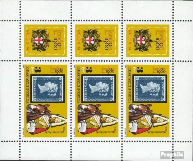 Hungría 3429A hoja miniatura  (edición completa) usado 1980 exposicion de sellos