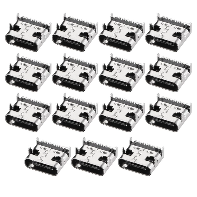 Conector usb pcb tipo-c 3.1 16pin hembra jack de carga rápida 15 unids