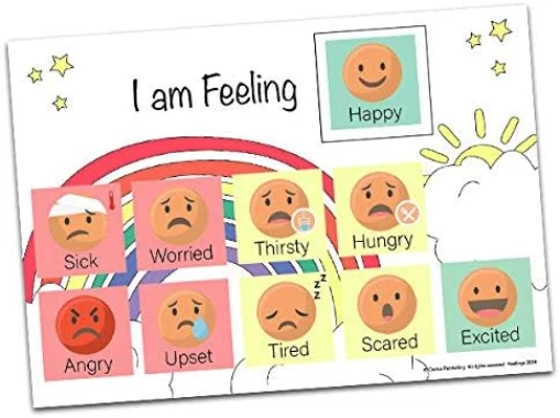 FEELINGS AND EMOTIONS Chart for Visual Learners, Toddlers, SEN, Autism ...