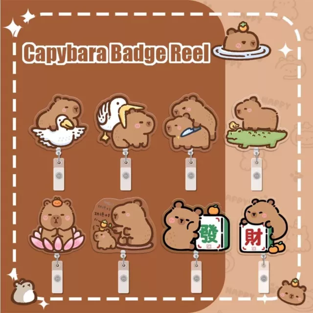 ID Card Clips Capybara Badge Reel Cartoon Hospital Badge Holder  Students