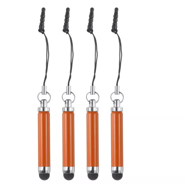 5pcs Metallic Stylus Pen Retractable Capacitive Pens, Orange