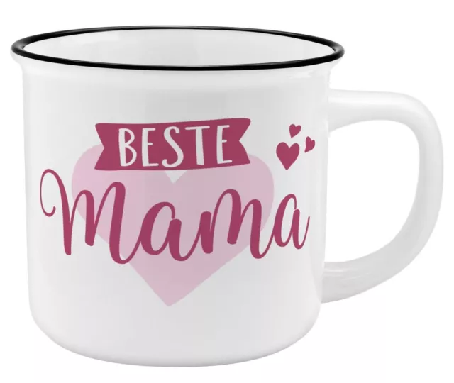 Sheepworld Gruss & Co - Kaffee- Tasse Becher "Beste Mama" Emaille Optik 45764