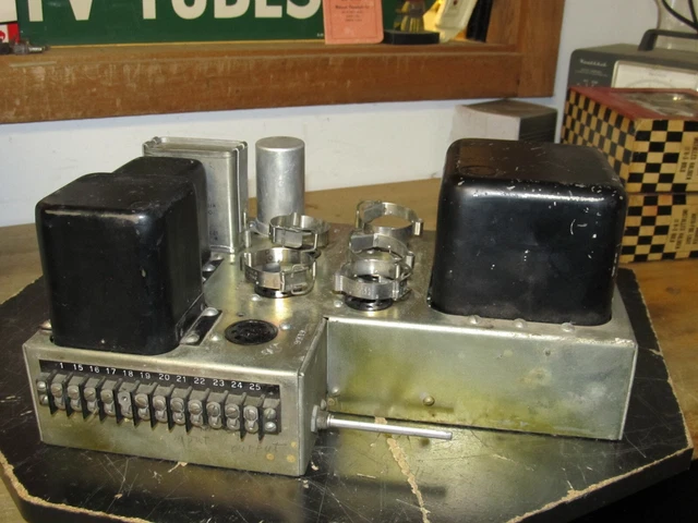 VINTAGE INDUSTRIAL COMMERCIAL 6L6 Tube Amplifier With Potted