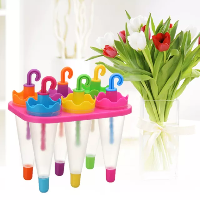 6 Ice Tray Mold Umbrella Popsicle Lolly Mould Ice Cube Tools for DIY