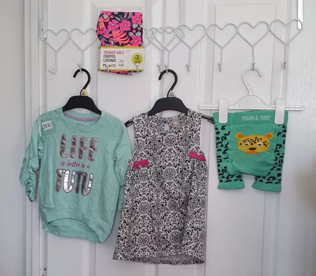 kid kids bundle girls 3-4 years clothes jumper top dress leggings bottoms shorts