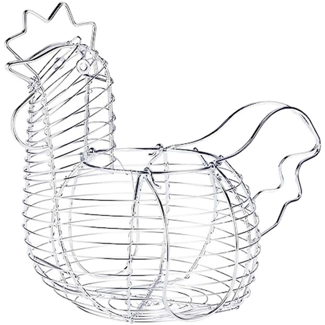 Cyhamse Panier à Œufs Métallique - Porte-Œufs Cœur Portable - Présentoir 6 Œufs Pour Cuisine/Restaurant