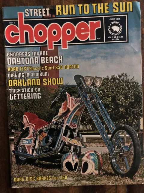 1975 Vintage Motorcycle Magazine June Chopper Motorcycle Magazine Dayton Beach