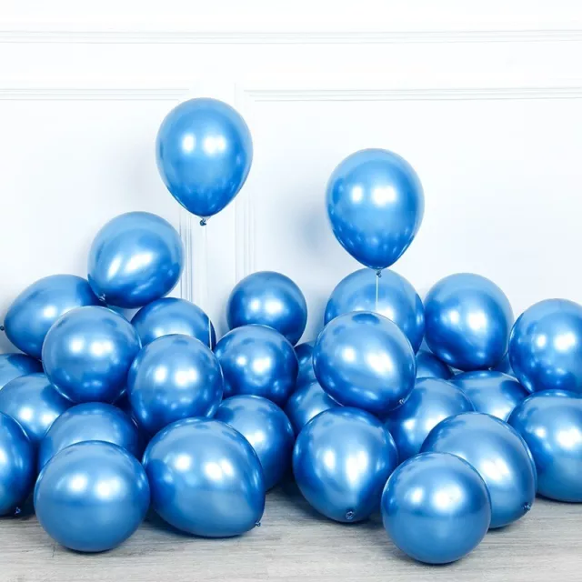 100 Chrome Metallic Latex Pearl Balloons 10" Helium Decoration Plain Balloon UK