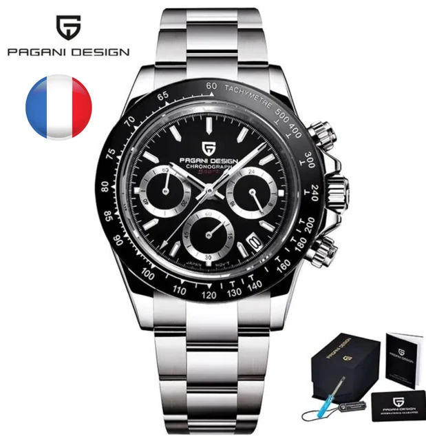 MONTRE HOMME PAGANI DESIGN Daytona Paul Newman Seiko VK63 Verre Saphir