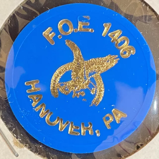 Hanover, PA F.O.E. 1406 c1970's-80's Plastic "Bottle" Token Eagle