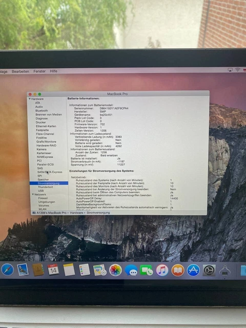 Apple MacBook Pro A1398 Retina core i7 ssd 256gb