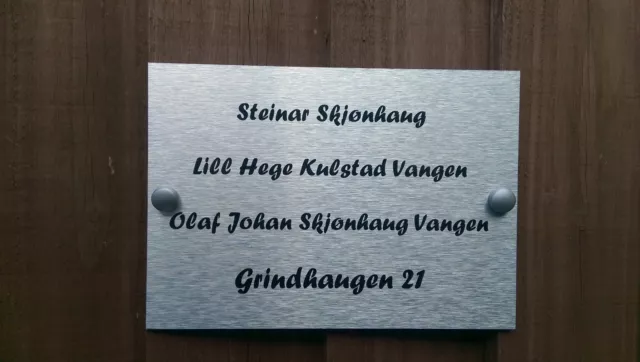 Norwegian Postbox Door Plaque Personalised Family Names House Name.