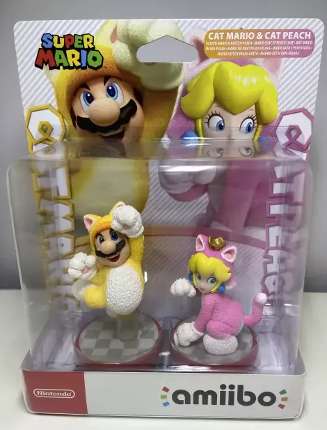 Cat Mario and Cat Peach Amiibo Bundle Nintendo Brand New Sealed In Box