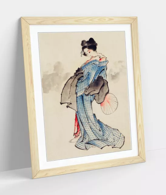 Hokusai, Beautiful Geisha -Framed Art Poster Painting Print- Japanese Art 3