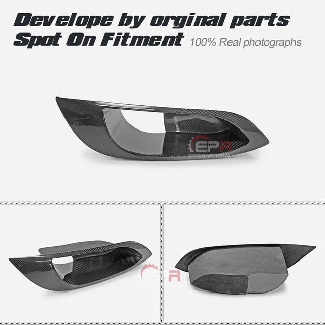 For E92 M3 StanceWZ ATTK Type Carbon Fiber Vent Headlight Cover Replacement LHD