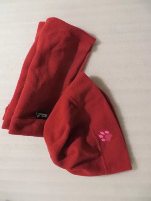 Set Mütze Loop Schal Schlauchschal Loopschal Fleece Mädchen rot Jack Wolfskin