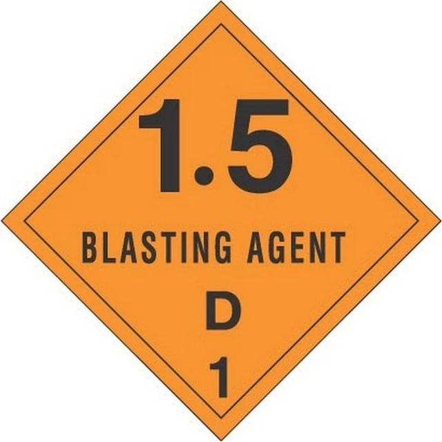 4" x 4" 1.5 Blasting Agent D D.O.T. Class 1 Hazard Labels (500 per Roll)