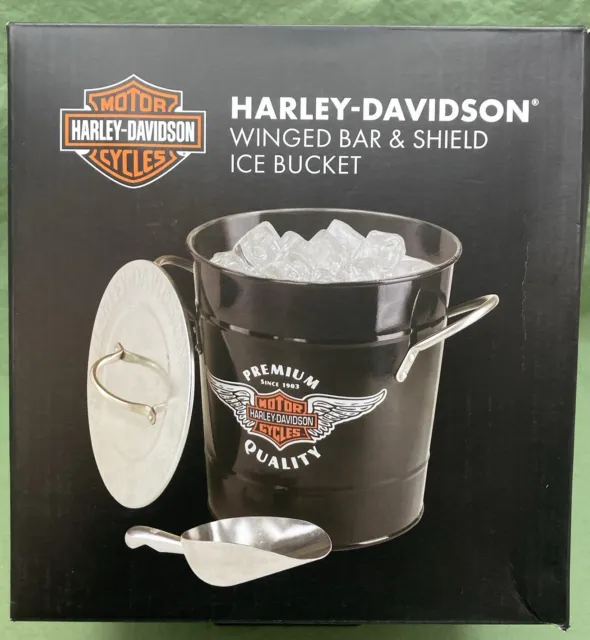 NEW GENUINE HARLEY DAVIDSON HDL-18582 Winged Bar & Shield Ice Bucket 3