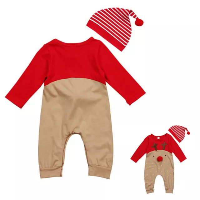 Top Pants Hat Newborn Baby Boy Girl Christmas Elf Cosplay Romper Costume Outfit