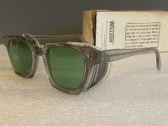 Vintage Willson Green ‘MONO-SPEC’ Goggles Safety Glasses Spectacles With Box