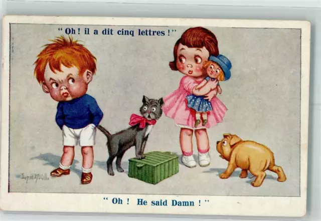 39744322 - Florence House Comique Series 3129 Puppen Katze Hund Humor McGill,