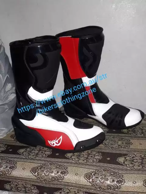 Berik Boots Red Motorbike Motorcycle Shoe Bike Leather Boot Ride Leder Biker