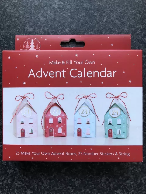 Fill Your Own Christmas Advent Calendar Gift Boxes 25 Make Houses Kit DIY Kids