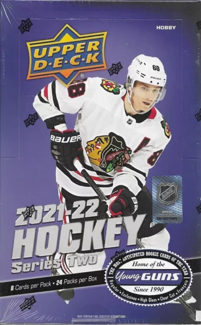 2021-22 Upper Deck Hockey Series 2 Two Factory Sealed Hobby Box